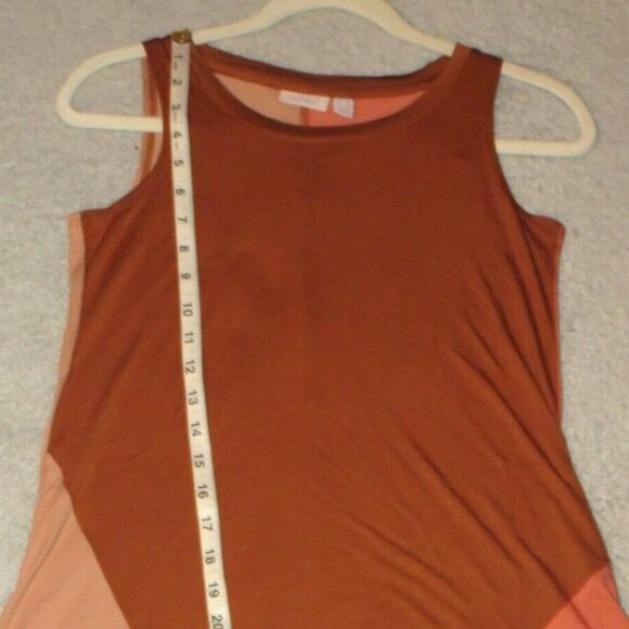 NEW NWOT LOGO Layers Lori Goldstein Color Block Knit Tank Tunic Top Sienna XXS - Picture 14 of 16